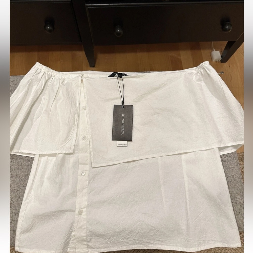 NWT Walter Baker White Off The Shoulder Blouse Sz S